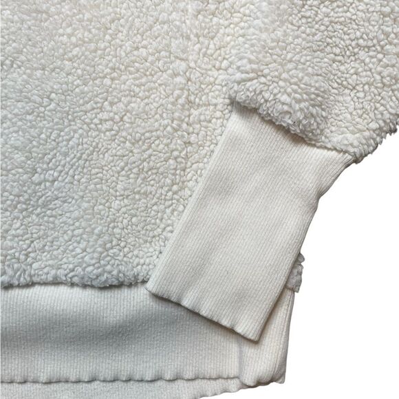 ATHLETA Nirvana Sherpa Funnel Neck Sweatshirt Cream Size Medium - Picture 6 of 9